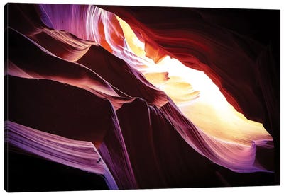 Slot Canyons Ceiling Glow Canvas Art Print - Canyon Art