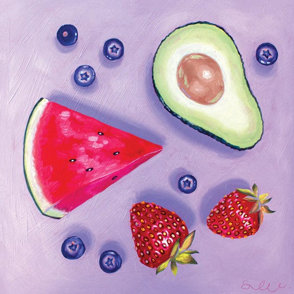 Sarah Underwood: Fruits And Avocado by Sarah Underwood
