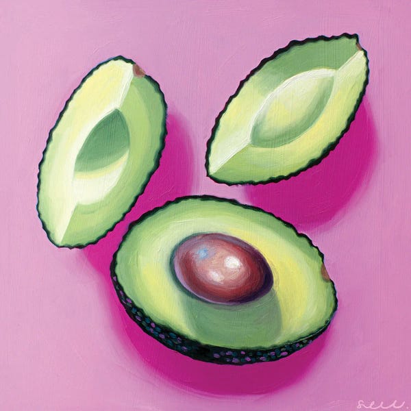 Foodie: Avocados On Pink by Sarah Underwood