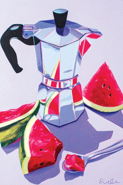 Sarah Underwood: Watermelon Moka Pot by Sarah Underwood