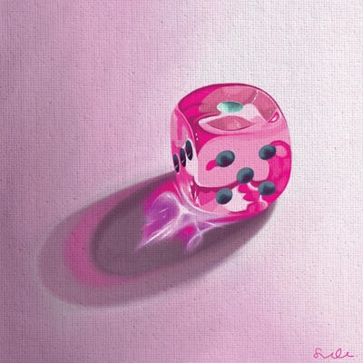 Pink Dice by Sarah Underwood canvas print