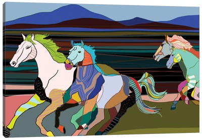 Wild Horses Canvas Art Print - Matea Sinkovec