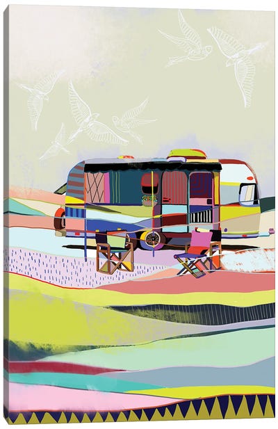 Caravan Canvas Art Print - Camping Art