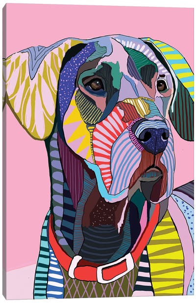Doggo-Pink Canvas Art Print - Labrador Retriever Art