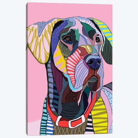 Doggo-Pink Canvas Print #SVC46} by Matea Sinkovec Canvas Art
