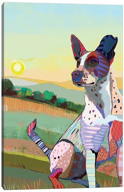 In The Field Canvas Art Print - Jack Russell Terrier Art