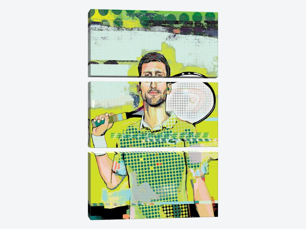 Novak Djokovic by Matea Sinkovec 3-piece Canvas Wall Art
