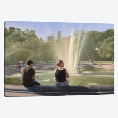 Washington Square Fountain Canvas Print #SVD101} by Nick Savides Canvas Wall Art