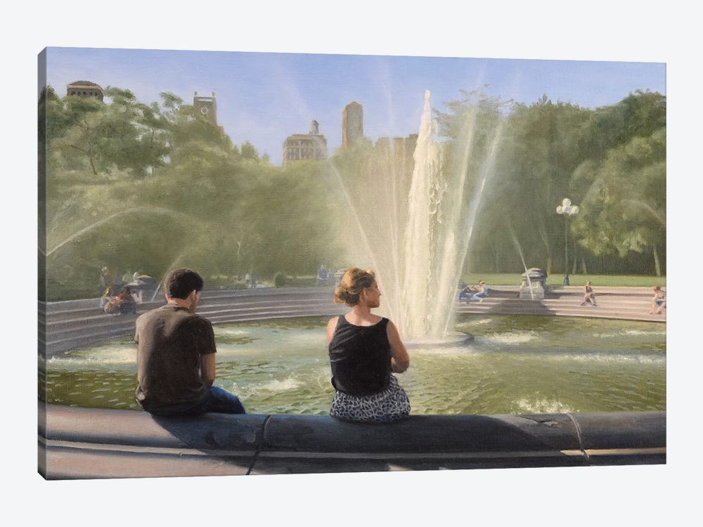 Washington Square Fountain by Nick Savides 1-piece Canvas Wall Art