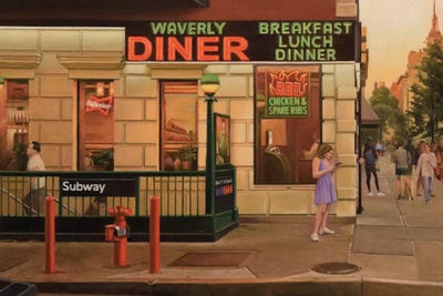 Waverly Diner by Nick Savides framed canvas print