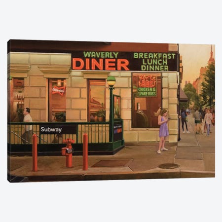 Waverly Diner Canvas Print #SVD104} by Nick Savides Art Print