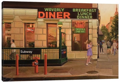 Waverly Diner Canvas Art Print - Restaurant & Diner Art
