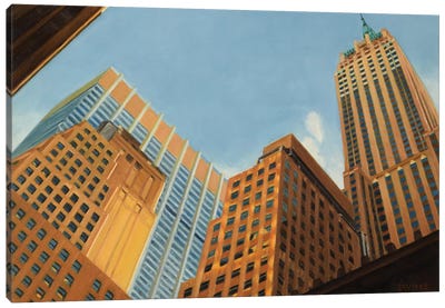 Wall Street - Looking Up Canvas Art Print - Artful Architecture
