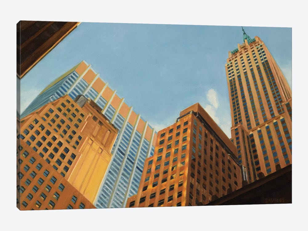Wall Street - Looking Up by Nick Savides 1-piece Canvas Art Print