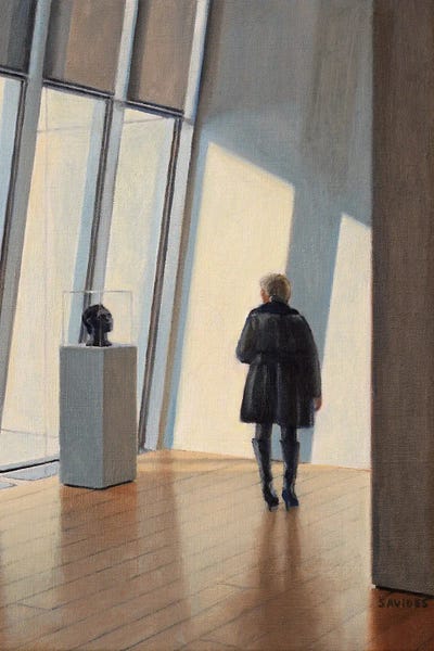 Museum Encounter by Nick Savides framed canvas print