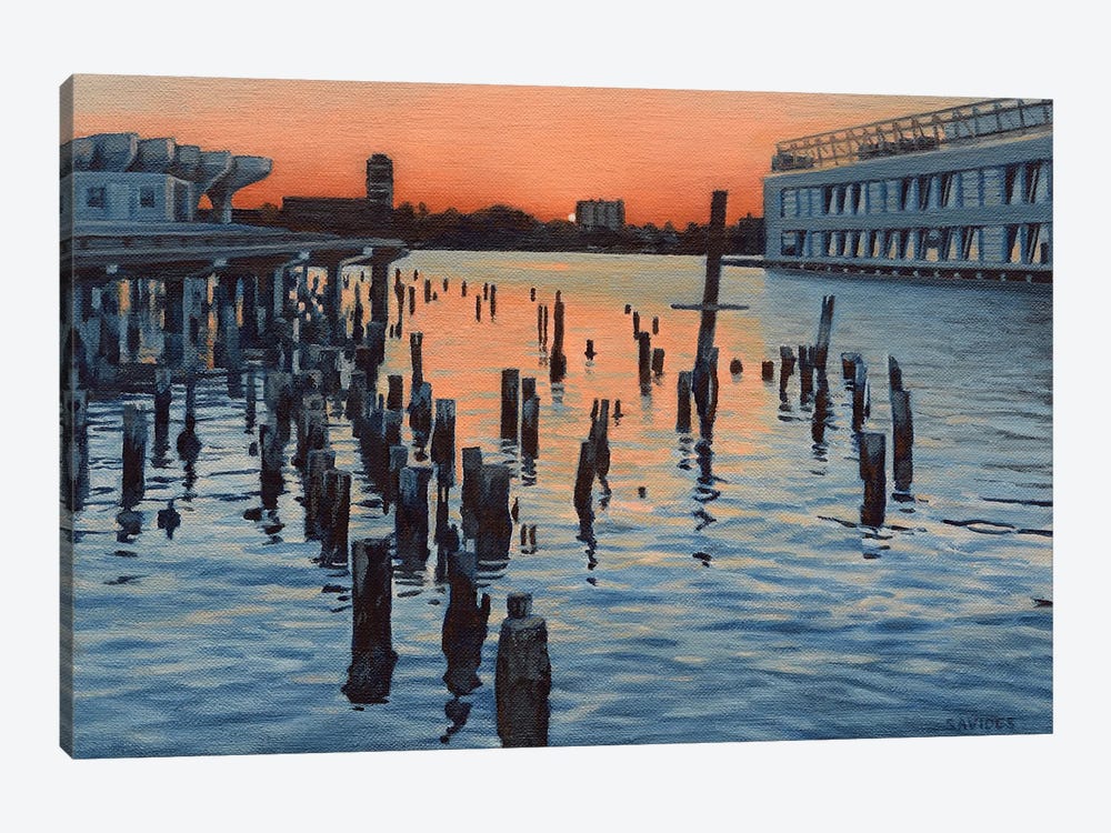Hudson River Sunset And The Ghost Of Pier LXI by Nick Savides 1-piece Art Print
