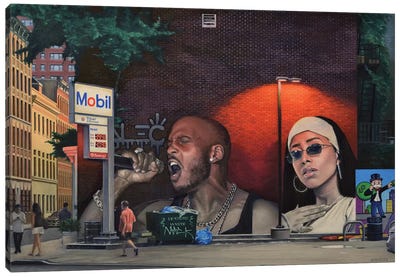 DMX and Aaliyah on 8th Canvas Art Print - Mascots