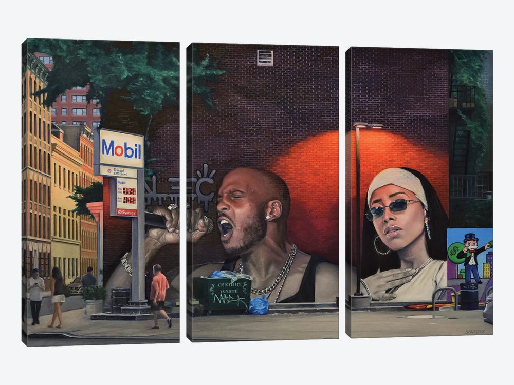 DMX and Aaliyah on 8th by Nick Savides 3-piece Canvas Print