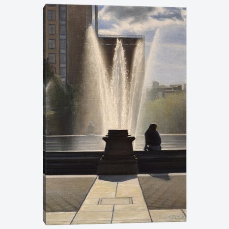 The Fountain In Washington Square Canvas Print #SVD134} by Nick Savides Canvas Artwork