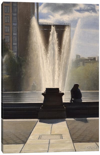 The Fountain In Washington Square Canvas Art Print - Fountain Art