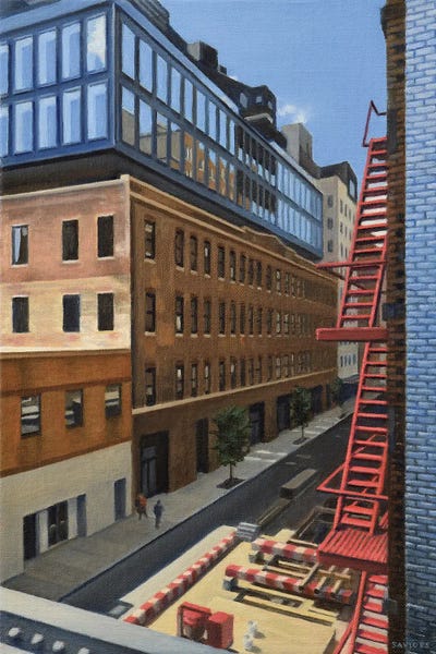 Red Fire Escape by Nick Savides framed canvas print