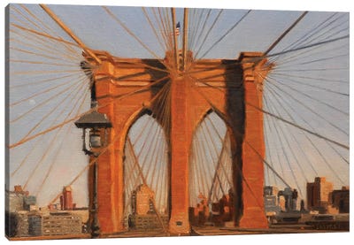 Brooklyn Bridge At Sunset IV Canvas Art Print - Artful Architecture