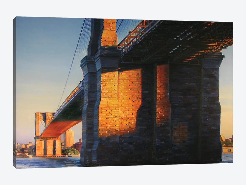 Brooklyn Bridge At Sunset by Nick Savides 1-piece Canvas Wall Art