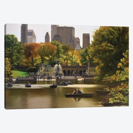 Central Park – Bethesda Terrace In Autumn Canvas Print #SVD19} by Nick Savides Canvas Print