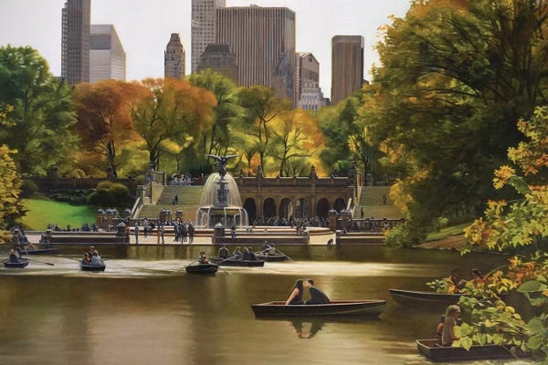 Contemporary Streetscapes: Central Park – Bethesda Terrace In Autumn by Nick Savides