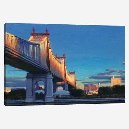 59th Street Bridge At Sunset Canvas Print #SVD1} by Nick Savides Canvas Wall Art