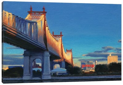 59th Street Bridge At Sunset Canvas Art Print - Ombres et Lumières