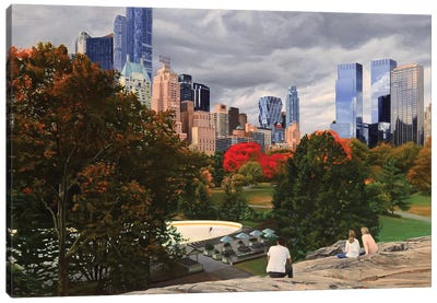 Central Park - Coming Storm Canvas Art Print - City Park Art