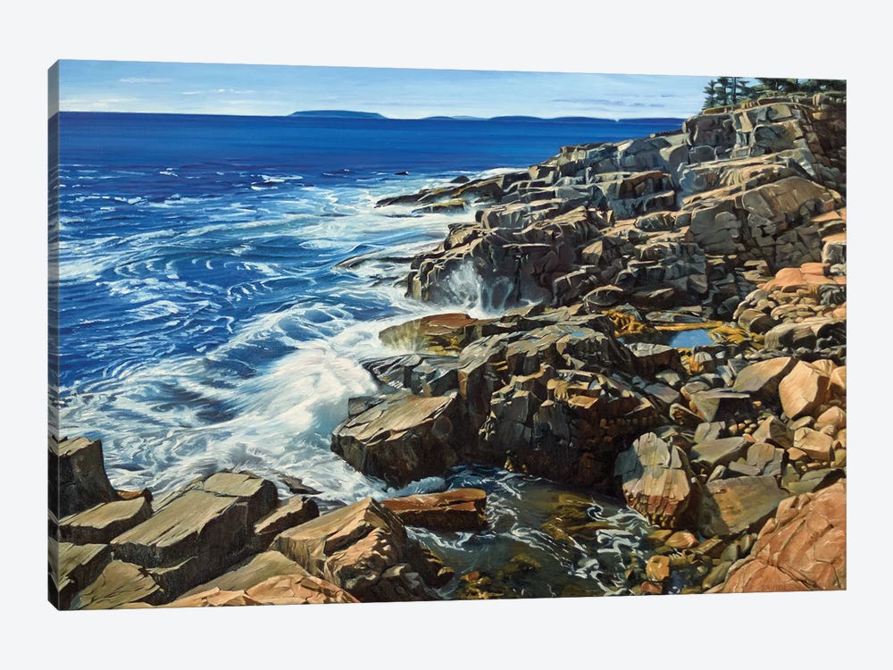 Cliffs And Crashing Waves by Nick Savides 1-piece Canvas Art Print