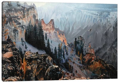 Grand Canyon Of Yellowstone At Sunrise I Canvas Art Print - Grand Canyon National Park Art
