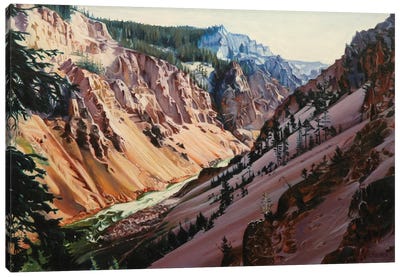 Grand Canyon Of Yellowstone At Sunrise II Canvas Art Print - Grand Canyon National Park Art