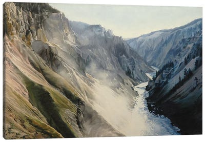 Grand Canyon Of Yellowstone At Sunrise III Canvas Art Print - Canyon Art