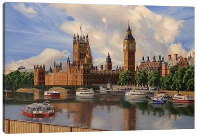 Houses Of The Parliament Canvas Art Print - United Kingdom Art