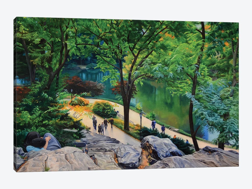 Lovers In Central Park by Nick Savides 1-piece Art Print