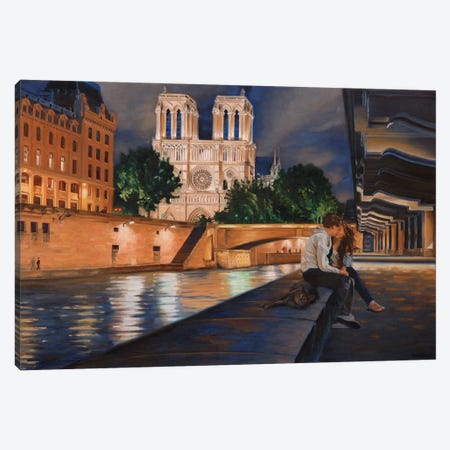 Night In Paris Canvas Print #SVD51} by Nick Savides Canvas Art Print
