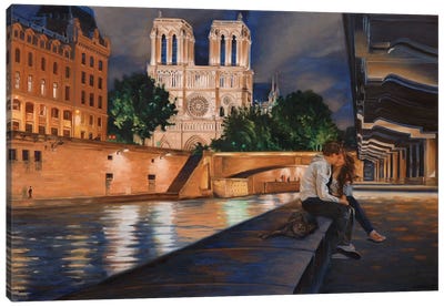 Night In Paris Canvas Art Print - Nick Savides