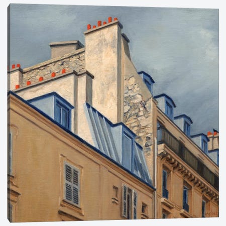Paris Rooftops II Canvas Print #SVD57} by Nick Savides Canvas Wall Art
