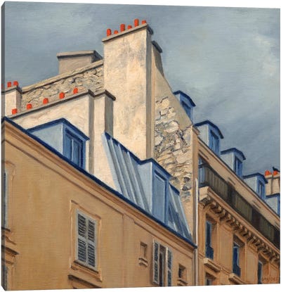 Paris Rooftops II Canvas Art Print - Artful Architecture