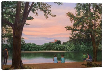 Prospect Park Lake Canvas Art Print - City Park Art