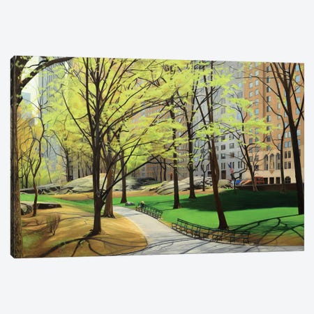 Springtime In Central Park Canvas Print #SVD68} by Nick Savides Canvas Artwork