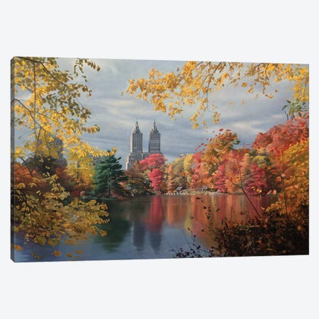Autumn In Central Park Canvas Print #SVD6} by Nick Savides Art Print