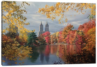 Autumn In Central Park Canvas Art Print - Nick Savides