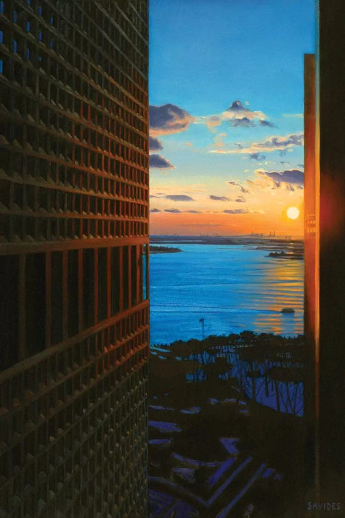 Sunset Over The New York Harbor by Nick Savides wall art