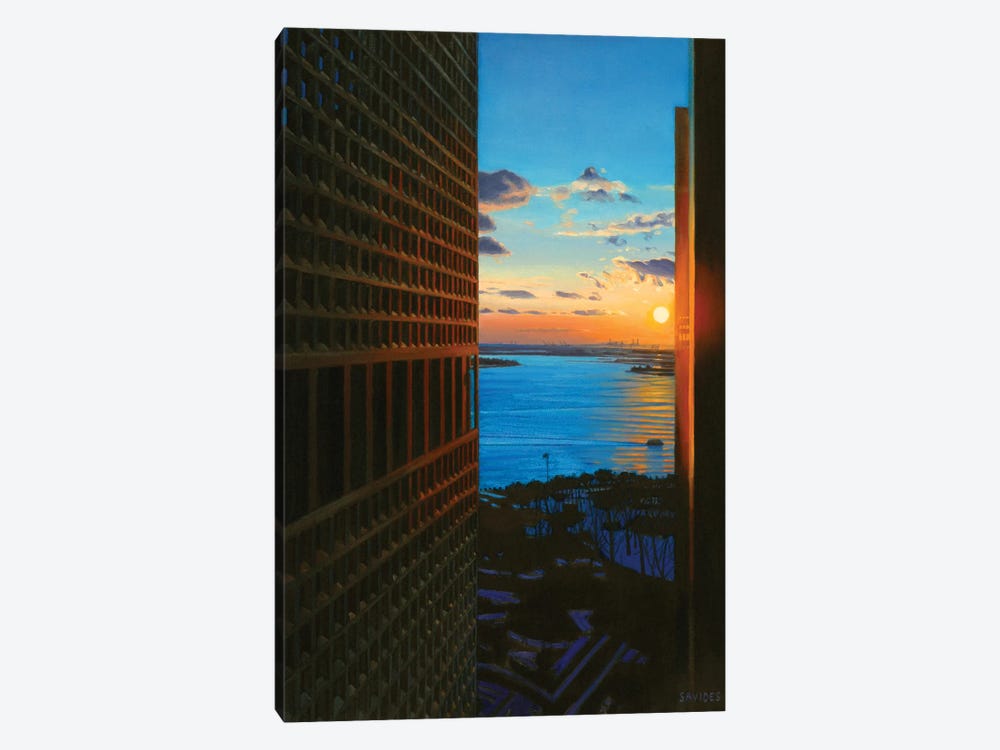 Sunset Over The New York Harbor by Nick Savides 1-piece Canvas Art Print