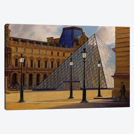 The Louvre In Morning Light Canvas Print #SVD76} by Nick Savides Canvas Artwork