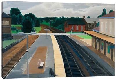 Train Station In Normandy Canvas Art Print - Liminal Spaces